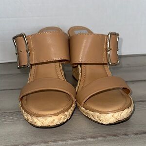 Dolce Vita Tan Espadrille‎ Wedge Sandals with Buckle Straps